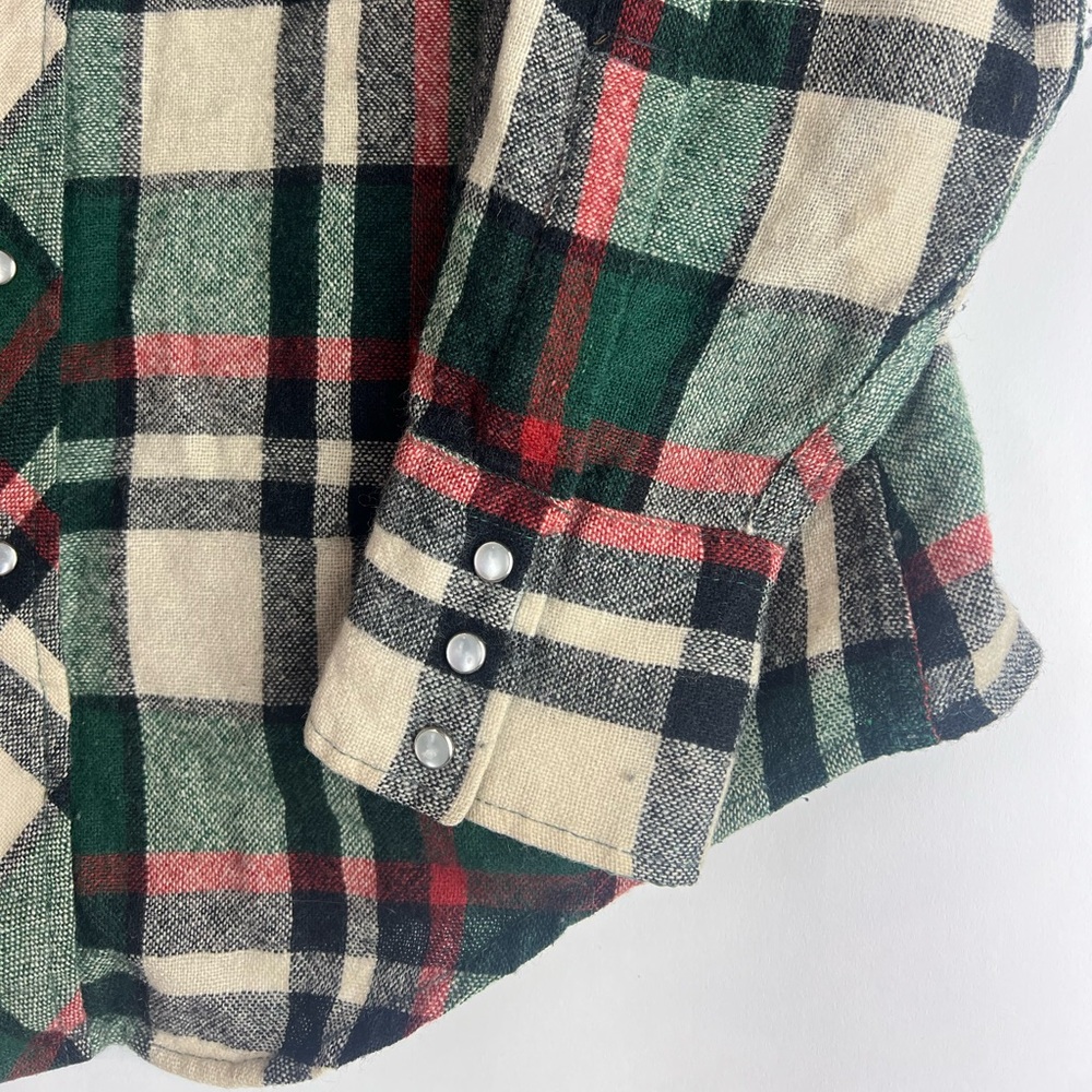 Vintage 70s Wool Plaid Lined Shirt Jacket Contender Brand Made in Korea | Size S - Picture 5 of 11